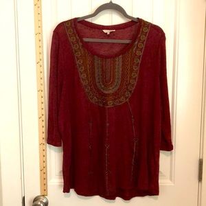 Lucky Brand, 3/4 sleeve, light weight, floaty T